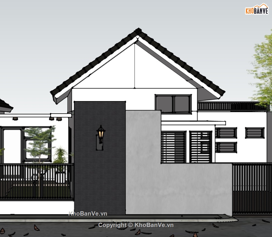 nhà cấp 4,nhà cấp 4 sketchup,sketchup nhà cấp 4,su nhà cấp 4