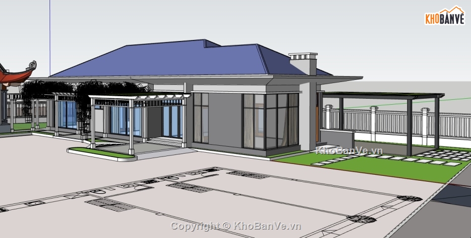 nhà cấp 4,nhà cấp 4 sketchup,sketchup nhà cấp 4,su nhà cấp 4