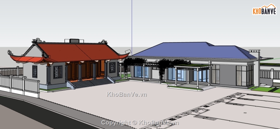 nhà cấp 4,nhà cấp 4 sketchup,sketchup nhà cấp 4,su nhà cấp 4