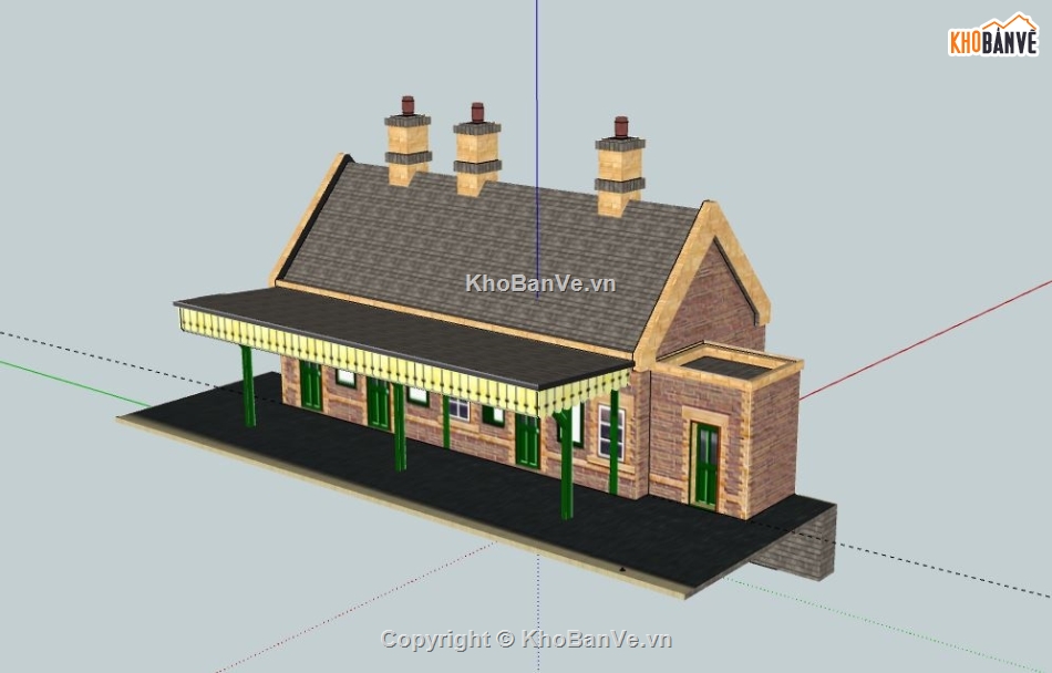 Nhà cấp 4 thái lan,model su nhà cấp 4,file sketchup nhà cấp 4,nhà cấp 4 model su