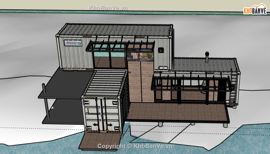 Nhà container file su,model su nhà container,file su nhà container,sketchup nhà container