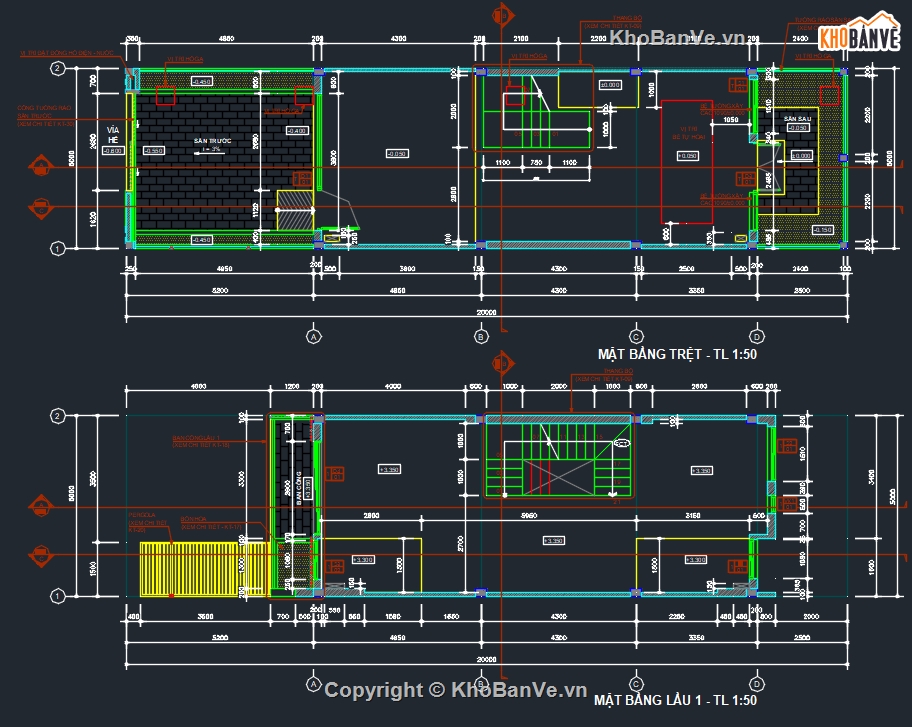 Bản vẽ nhà phố,nhà phố 3 tầng,bản vẽ nhà liền kề