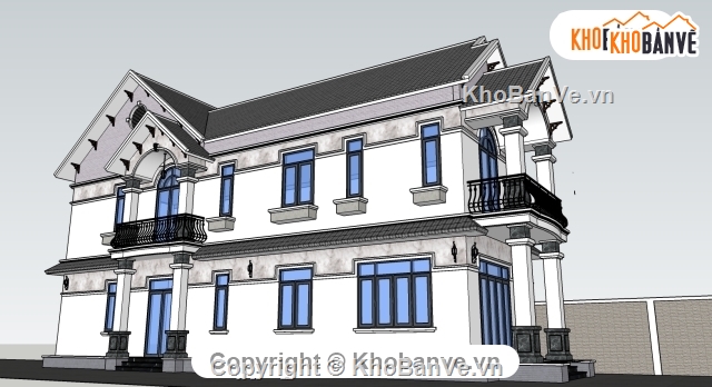 nhà mái thái,nhà 2 tầng mái thái,ban vẽ xây dựng,nhà 2 tầng mái thái 5.8x18m