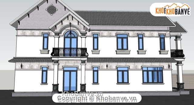 nhà mái thái,nhà 2 tầng mái thái,ban vẽ xây dựng,nhà 2 tầng mái thái 5.8x18m