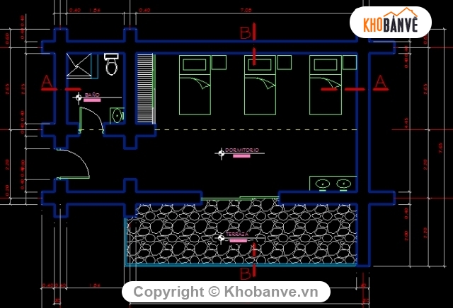 Mẫu nhà,nhà cấp 4,nhà cấp 4 đẹp,bản vẽ thiết kế nhà 1 tầng