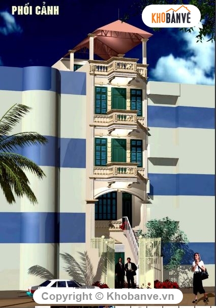 Bản vẽ nhà phố,nhà phố 5 tầng,nhà kích thước 4x16m,bản vẽ nhà 5 tầng,nhà 4 tầng 4.3x16m