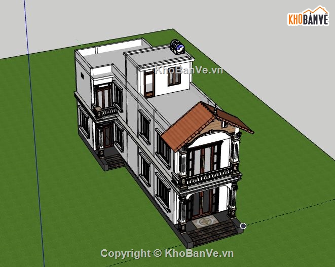 Nhà phố 2 tầng,model su nhà phố 2 tầng,file su nhà phố 2 tầng