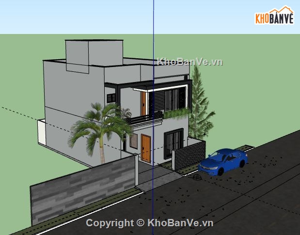 Nhà phố 2 tầng,model su nhà phố 2 tầng,sketchup nhà phố 2 tầng,file su nhà phố 2 tầng,nhà phố 2 tầng sketchup