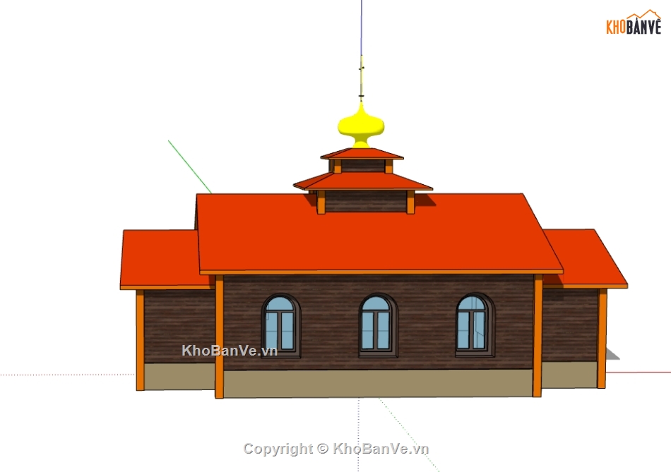 nhà thờ họ dựng bao cảnh sketchup,file 3d su mẫu nhà thờ,dựng model su nhà thờ họ