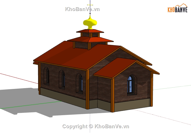 nhà thờ họ dựng bao cảnh sketchup,file 3d su mẫu nhà thờ,dựng model su nhà thờ họ