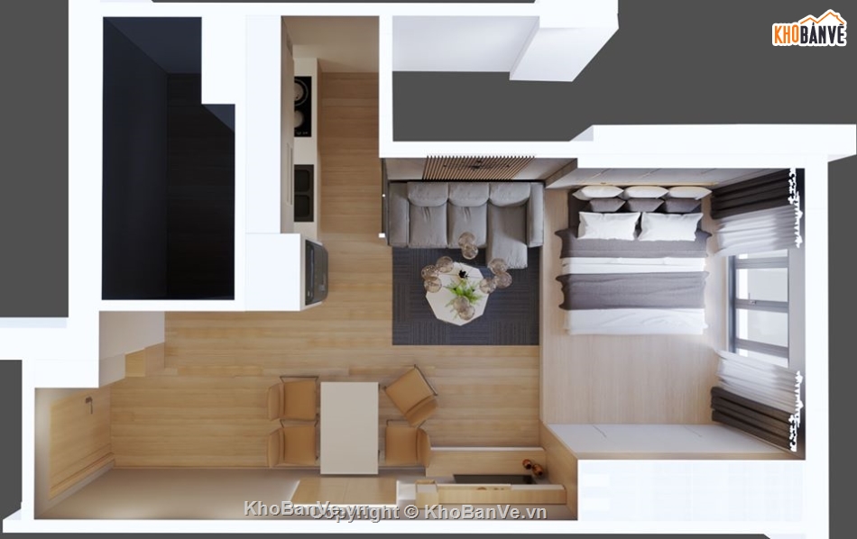 chung cư mini,chung cư sketchup,nội thất chung cư trên sketchup,Nội thất chung cư đẹp,nội thất chung cư sketchup