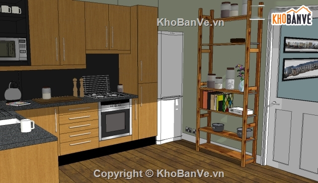Sketchup nội thất nhà bếp,thiết kế nội thất nhà bếp đẹp,thiết kế nội thất nhà bếp,mẫu nhà bếp su