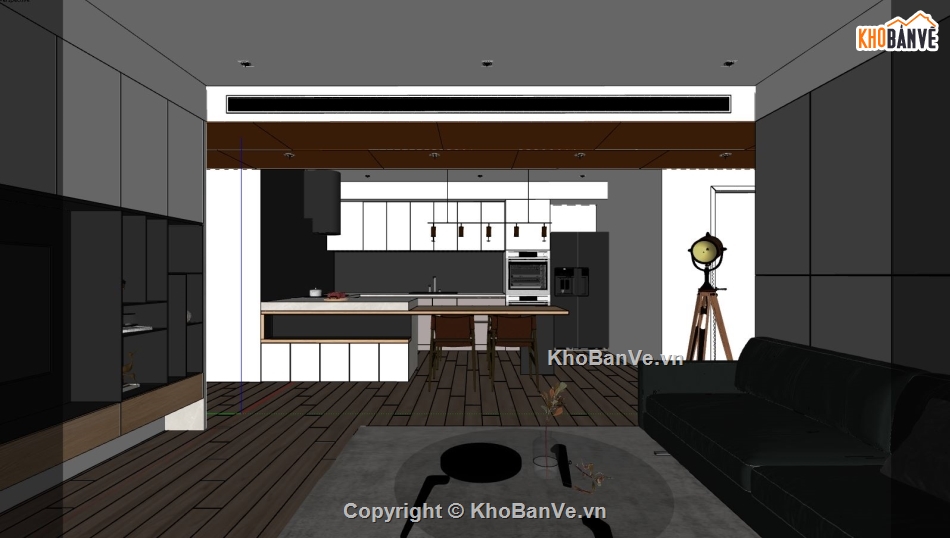 nội thất phòng bếp,Sketchup phòng bếp,model sketchup nội thất,phòng bếp sketchup