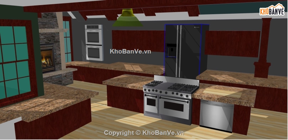 model sketchup phòng bếp,model su phòng bếp,file sketchup phòng bếp