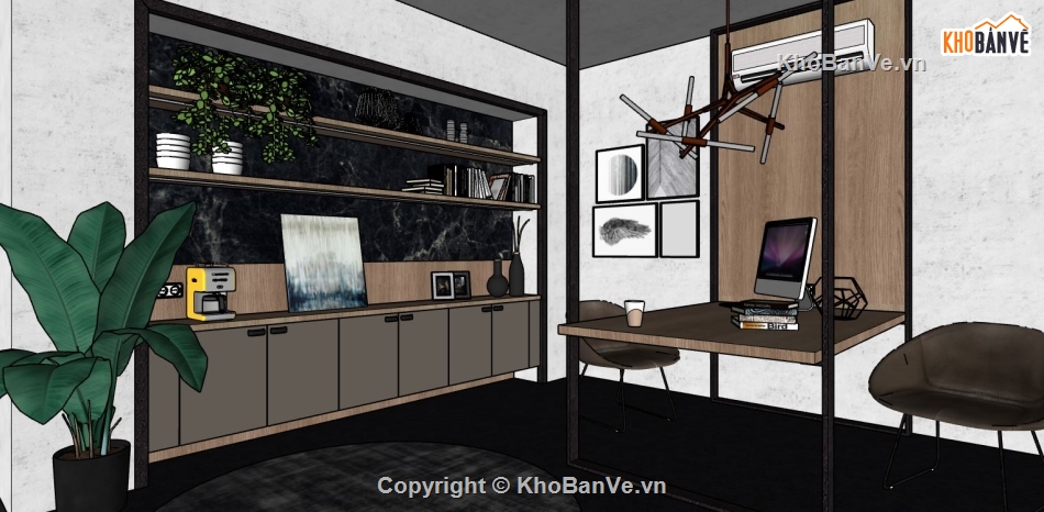 mẫu phòng đẹp,phòng làm việc,phòng đẹp file sketchup