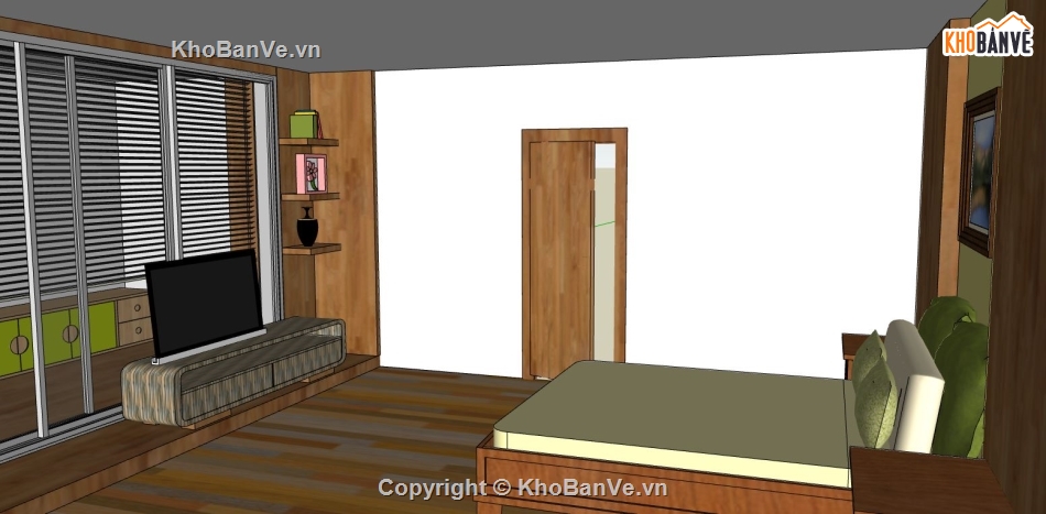file sketchup phòng ngủ,3d sketchup phòng ngủ,sketchup phòng ngủ đẹp,mẫu phòng ngủ sketchup