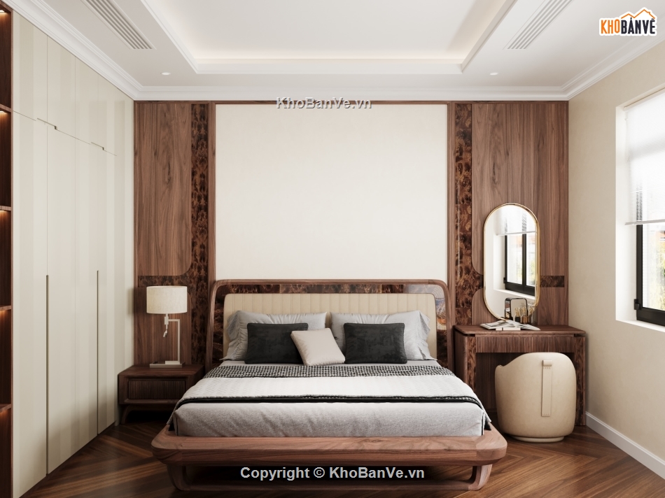 Thiết kế,model phòng ngủ hiện đại,thiết kế phòng ngủ hiện đại,óc chó,walnut