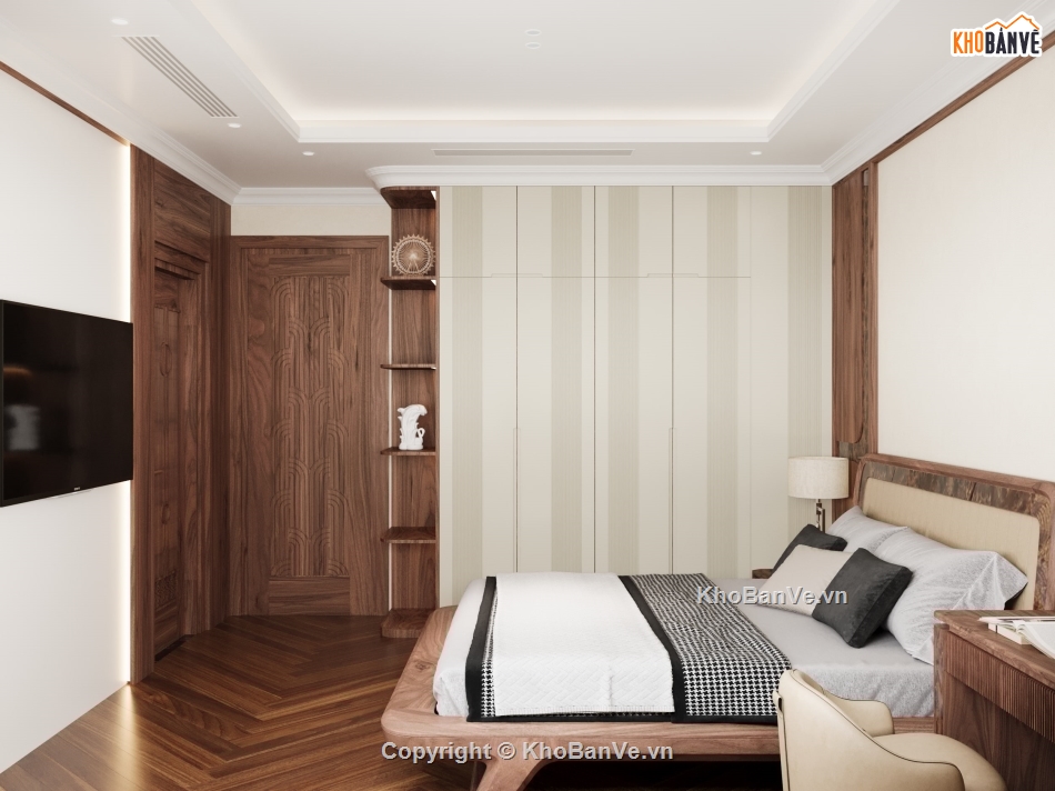 Thiết kế,model phòng ngủ hiện đại,thiết kế phòng ngủ hiện đại,óc chó,walnut