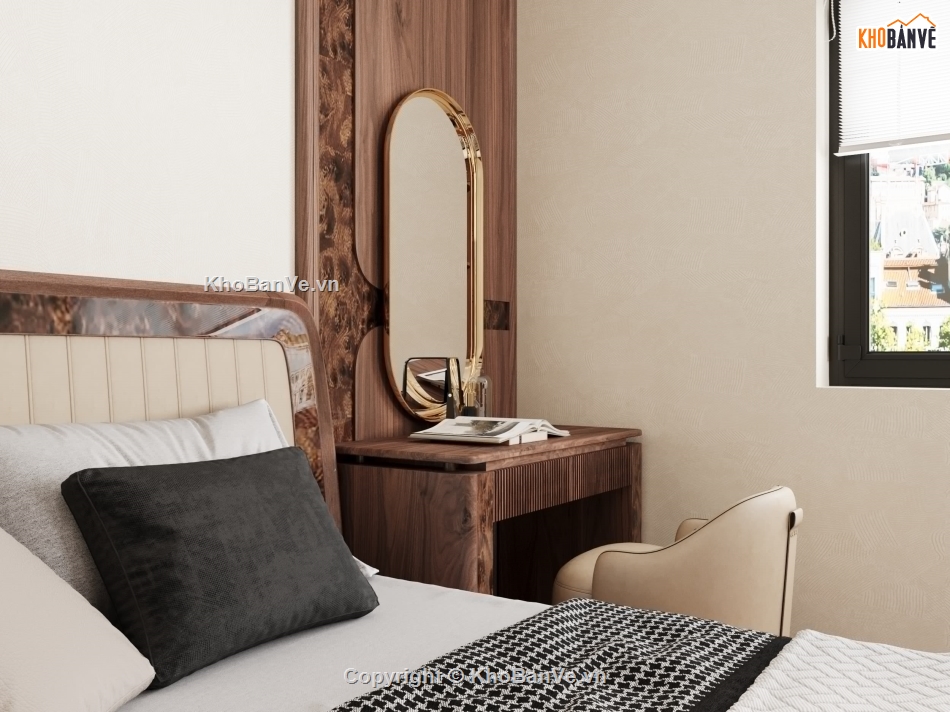 Thiết kế,model phòng ngủ hiện đại,thiết kế phòng ngủ hiện đại,óc chó,walnut