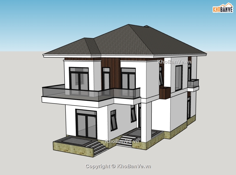 nhà 2 tầng,su nhà 2 tầng,sketchup nhà 2 tầng