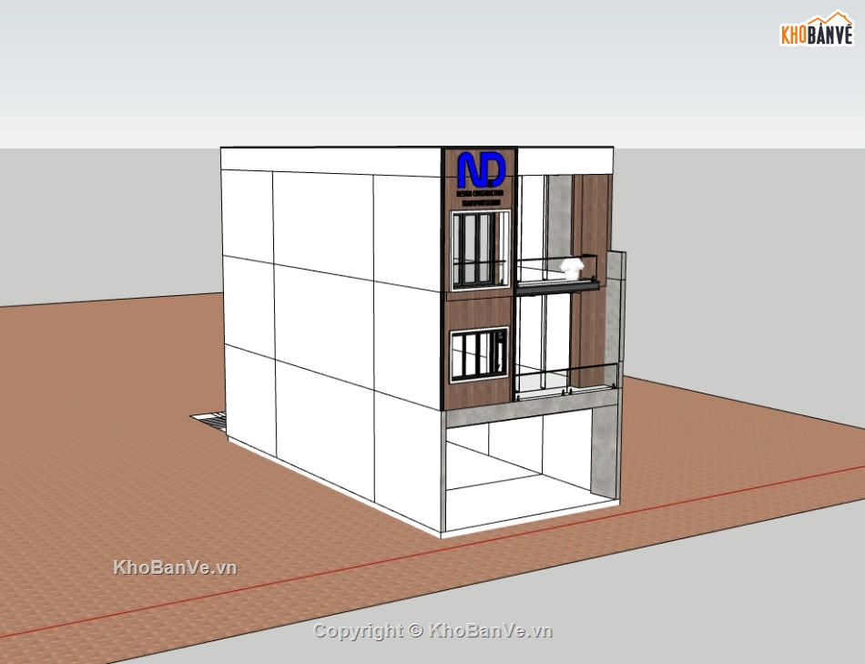 nhà 3 tầng,su nhà 3 tầng,sketchup nhà 3 tầng