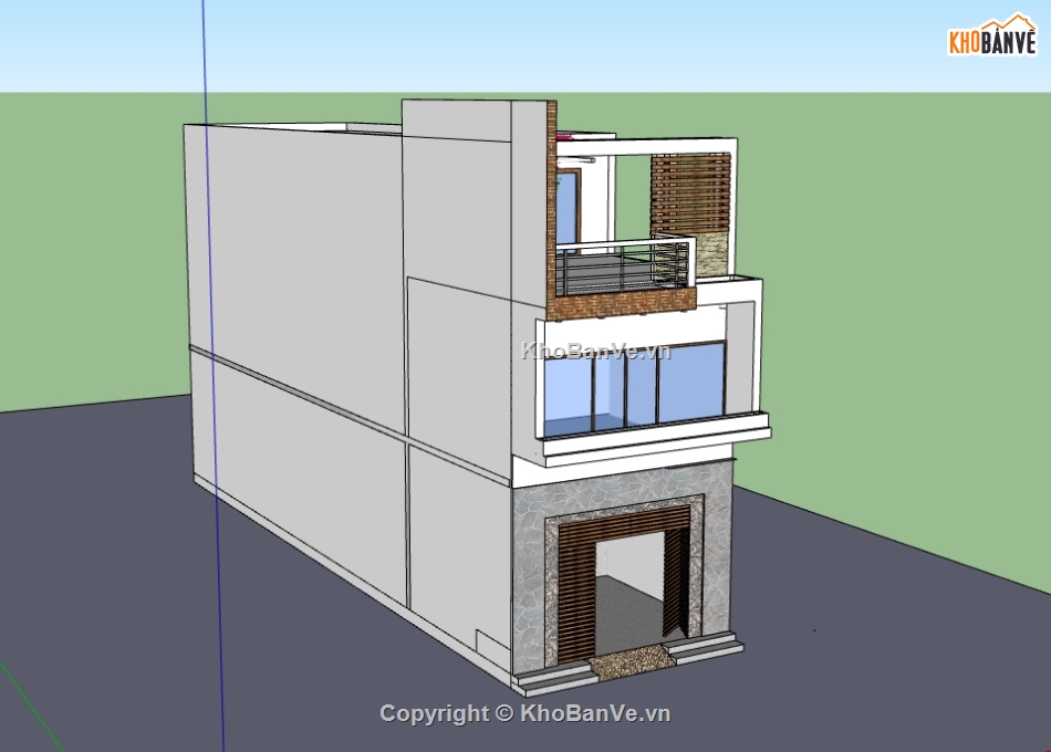 nhà phố 3 tầng dựng sketchup,dựng model su nhà biệt thự,file sketchup biệt thự 3 tầng