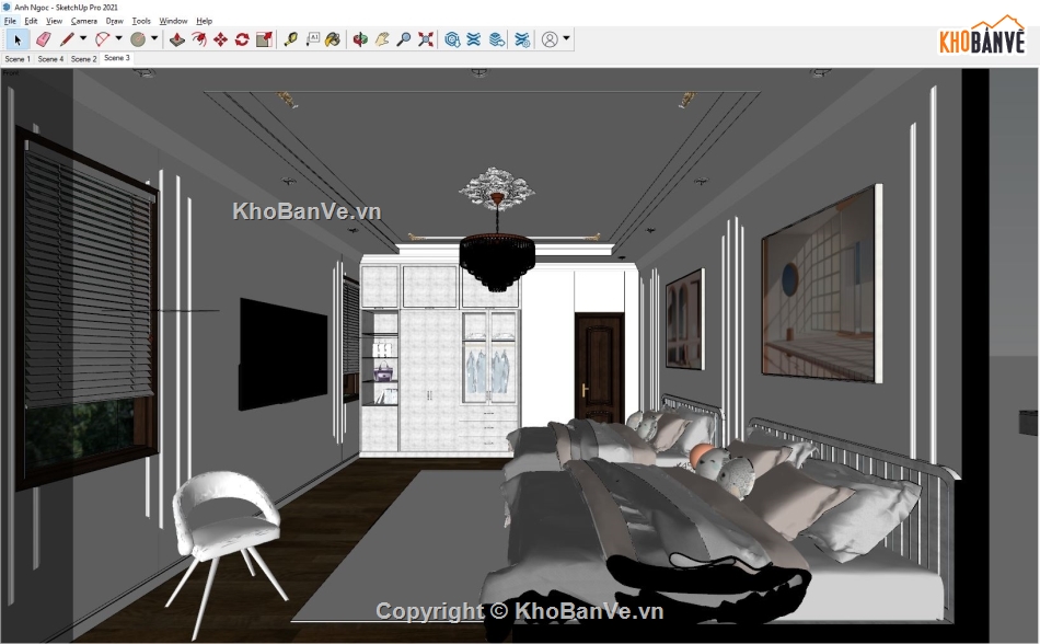 sketchup Phòng ngủ,File sketchup nội thất,sketchup nội thất,file sketchup phòng ngủ,Model Sketchup Phòng ngủ,nội thất phòng ngủ