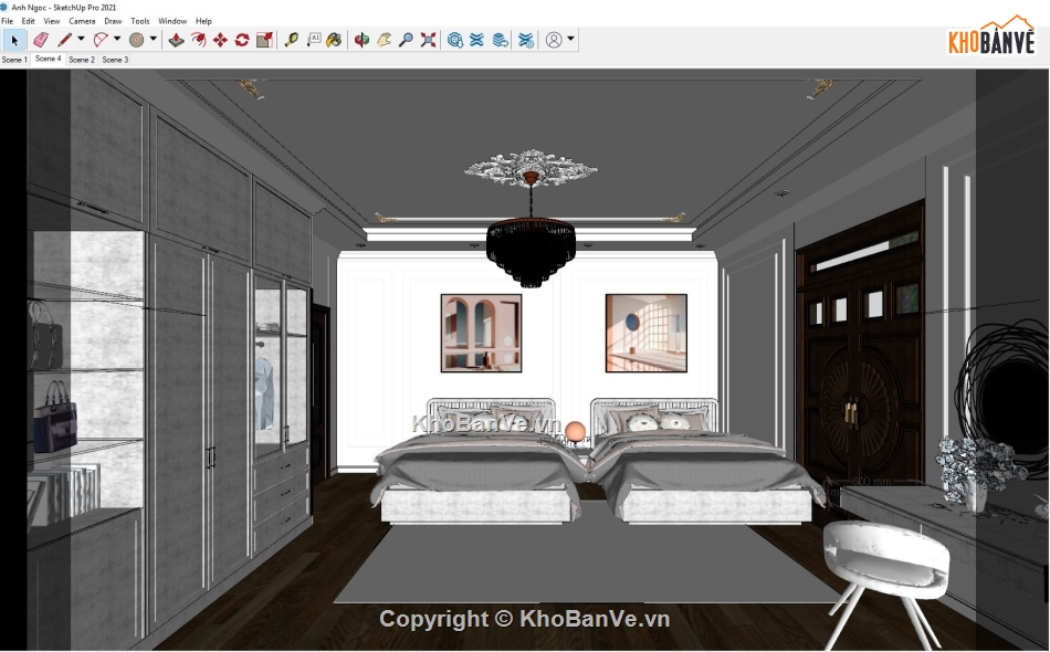 sketchup Phòng ngủ,File sketchup nội thất,sketchup nội thất,file sketchup phòng ngủ,Model Sketchup Phòng ngủ,nội thất phòng ngủ