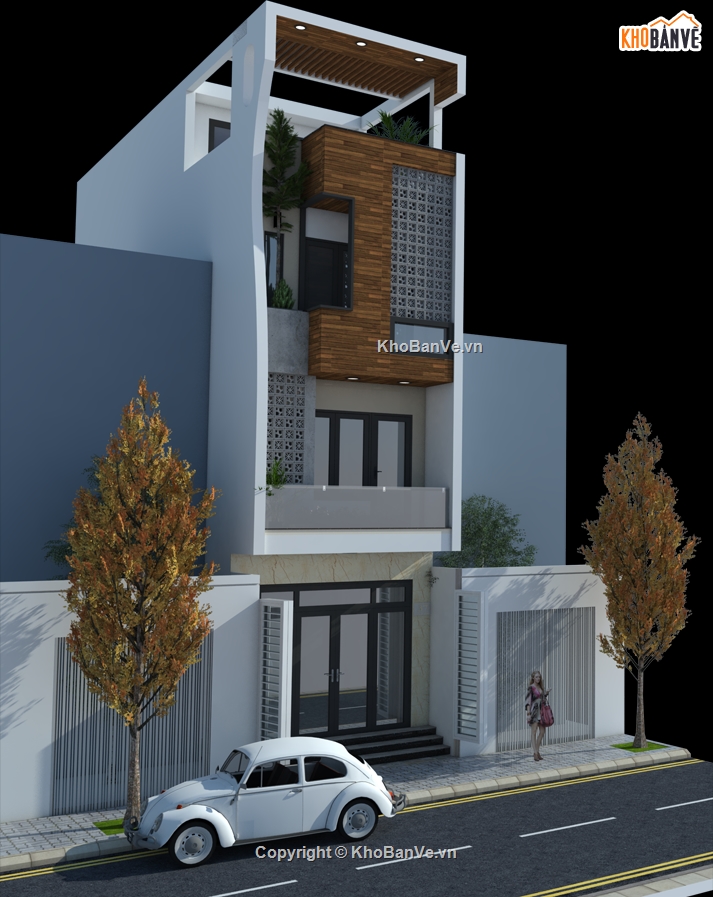 Nhà phố 4 tầng 4.2x18m,Model su nhà phố 4 tầng,File sketchup nhà phố 4 tầng,Sketchup nhà phố 4 tầng,File su nhà phố 4 tầng