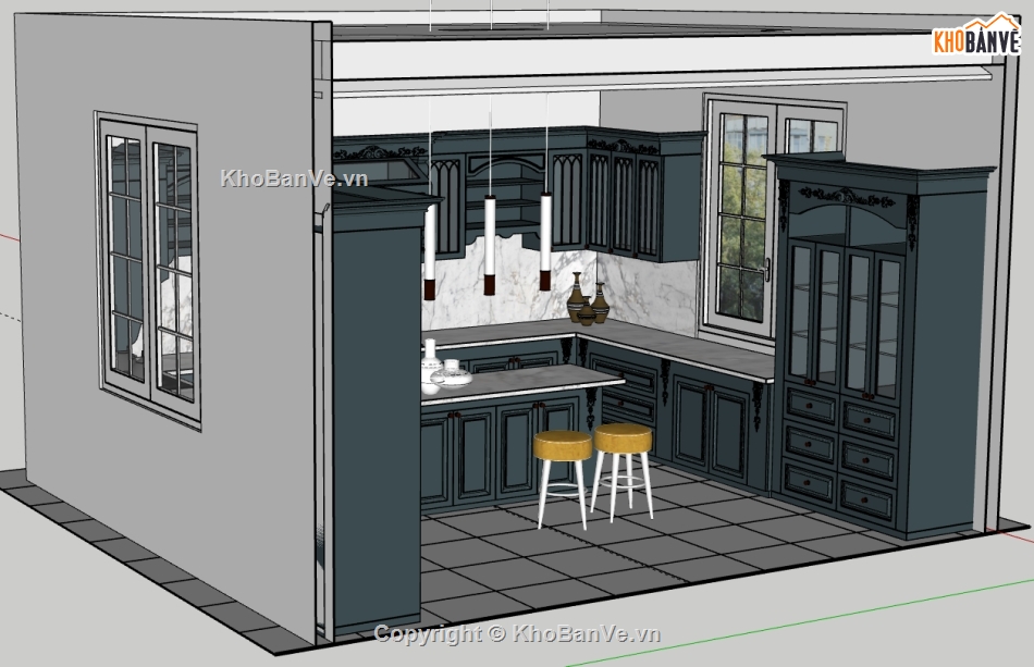 sketchup nội thất bếp,phòng bếp sketchup,sketchup nội thất,phòng bếp,nội thất phòng bếp sketchup