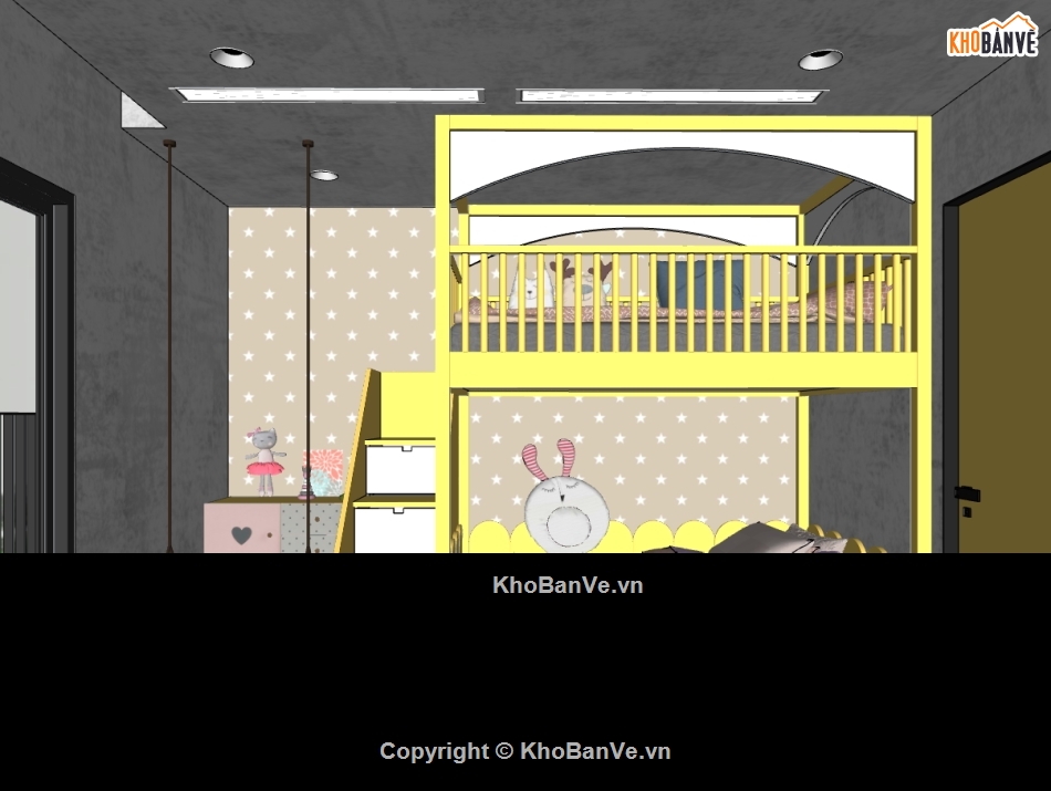 sketchup phòng ngủ đẹp,mẫu phòng ngủ cho bé sketchup,3d sketchup phòng ngủ,model dựng 3dsu nội thất phòng ngủ.