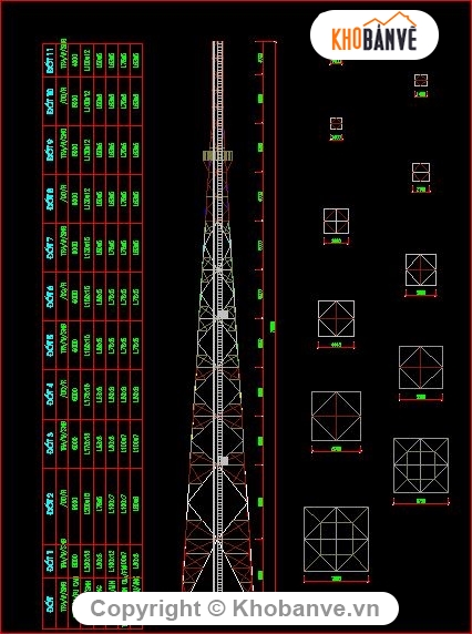 tháp truyền thanh,bản vẽ tháp truyền hình,mẫu tháp truyền hình bằng thép