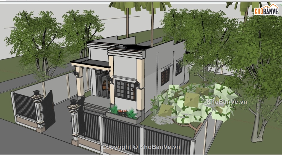 su nhà 1 tầng,model su nhà 1 tầng,sketchup nhà 1 tầng