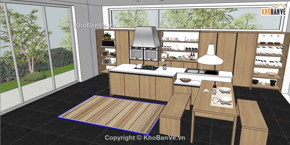 sketchup phòng bếp,model su phòng bếp,su phòng bếp