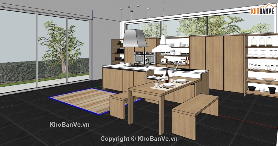 sketchup phòng bếp,model su phòng bếp,su phòng bếp