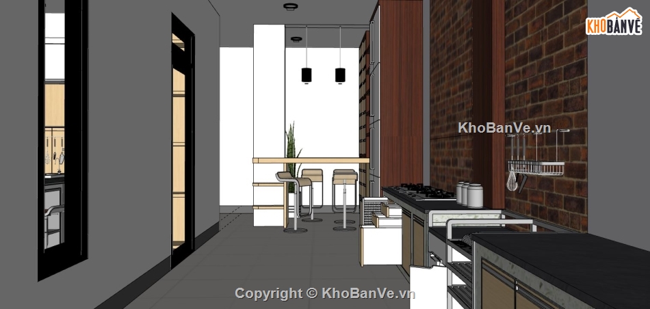 model su phòng bếp,model sketchup phòng bếp,model su phòng bếp ăn