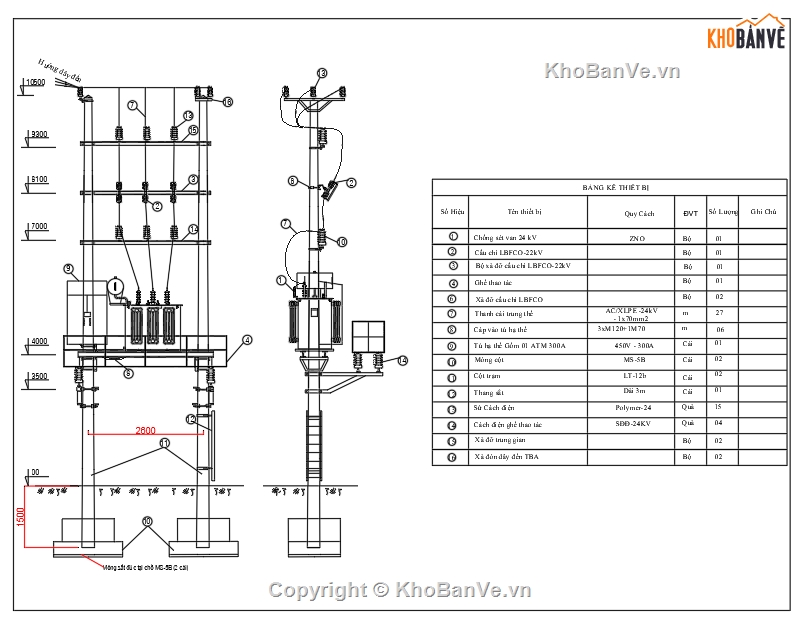 Các thiết bị trong trạm biến áp 110kV,thiết kế trạm biến áp 180kVA,trạm biến áp 35Kv,trạm biến áp,cad trạm biến áp