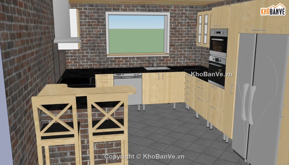 model bếp,nội thất phòng bếp,phòng bếp model su