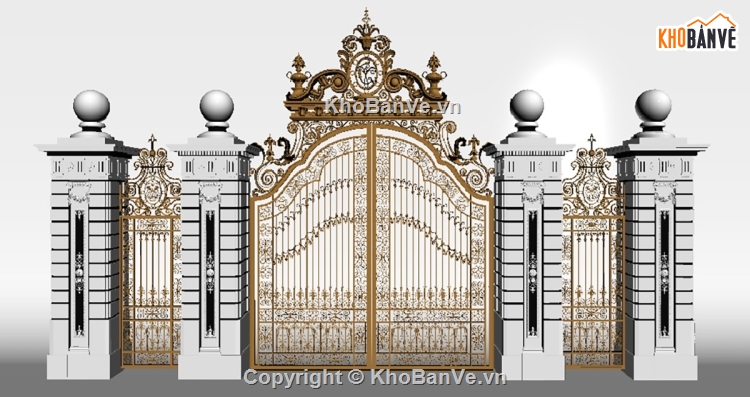 Mẫu cổng nhôm đúc,Mẫu cổng file 3D Max,Mẫu cổng file 3d,File max mẫu cổng đẹp,Mẫu cổng đẹp