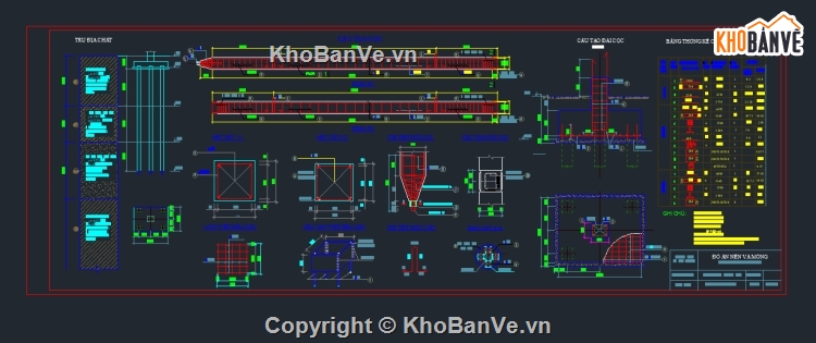 bản vẽ nền móng,tổng hợp về nền móng,file excell nền móng,thư viện nền móng,cad nền móng