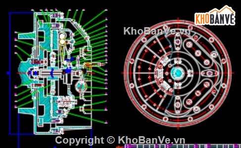 thiết kế ly hợp,cụm ly hợp xe tải,tính toán ly hợp,đồ án cơ khí ô tô,ly hợp 8 tấn