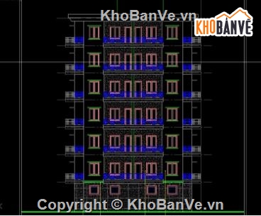 chung cư 7 tầng 1 tum,file cad chung cư,chung cư file cad,cad chung cư