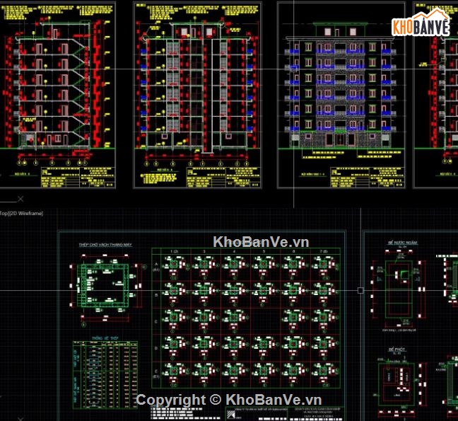 chung cư 7 tầng 1 tum,file cad chung cư,chung cư file cad,cad chung cư