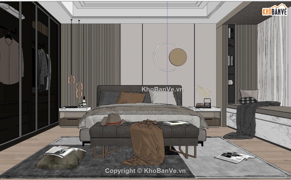 sketchup Phòng ngủ,Phòng ngủ 3D sketchup,Phòng ngủ file sketchup,File sketchup phòng ngủ,thiết kế phòng ngủ đẹp