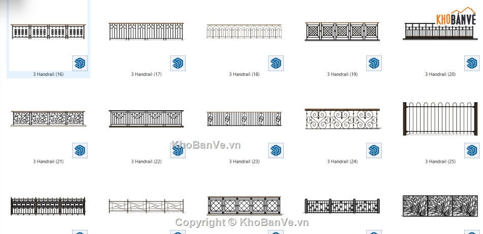 Bản vẽ sketchup lan can,Mẫu su lan can,File model su lan can,Model su lan can