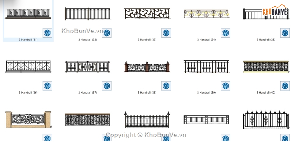 Bản vẽ sketchup lan can,Mẫu su lan can,File model su lan can,Model su lan can