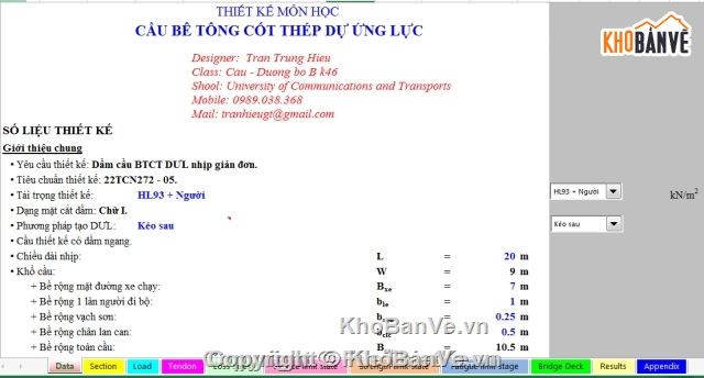 cầu dầm,đồ án cầu bê tông,thiết kế cầu,bản vẽ cầu bê tông,đồ án môn học,gtvt