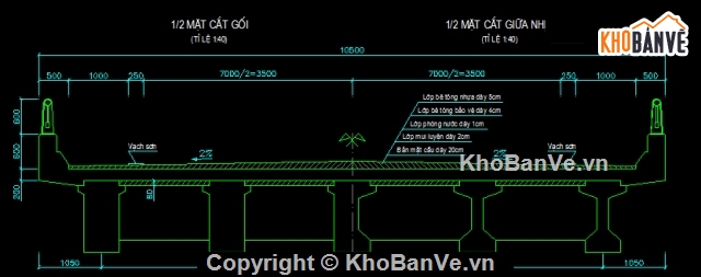 cầu dầm,đồ án cầu bê tông,thiết kế cầu,bản vẽ cầu bê tông,đồ án môn học,gtvt