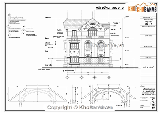 bản vẽ biệt thự,bản vẽ cad biệt thự song lập,bản vẽ biệt thự song lập,biệt thự song lập 11.6x23.5m