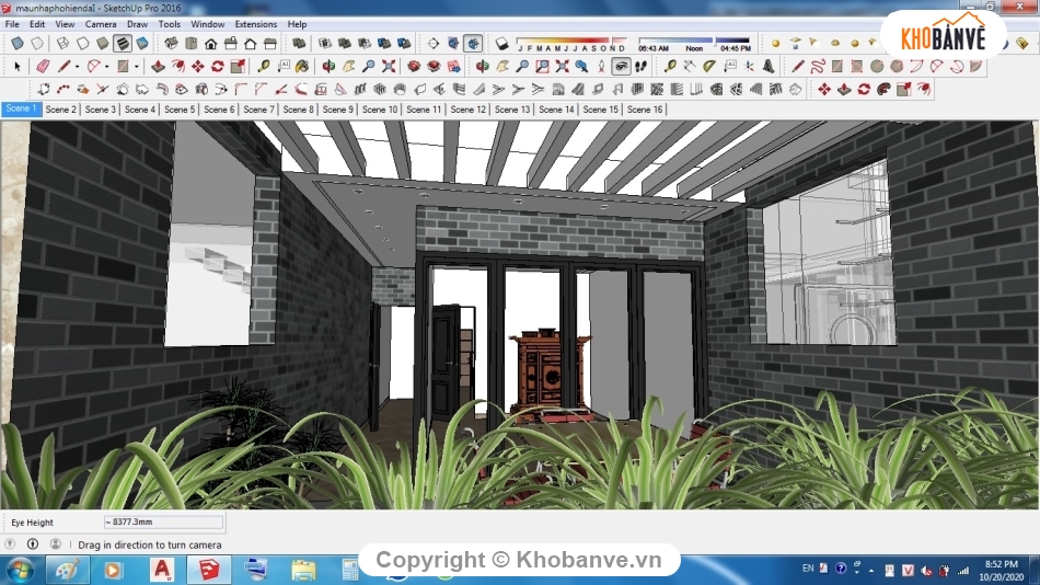 nhà phố hiện đại 2 tầng 5x20m,sketchup dựng mẫu nhà phố 2 tầng,Thiết kế nội thất nhà phố 2 tầng,Nội thất nhà phố 2 tầng